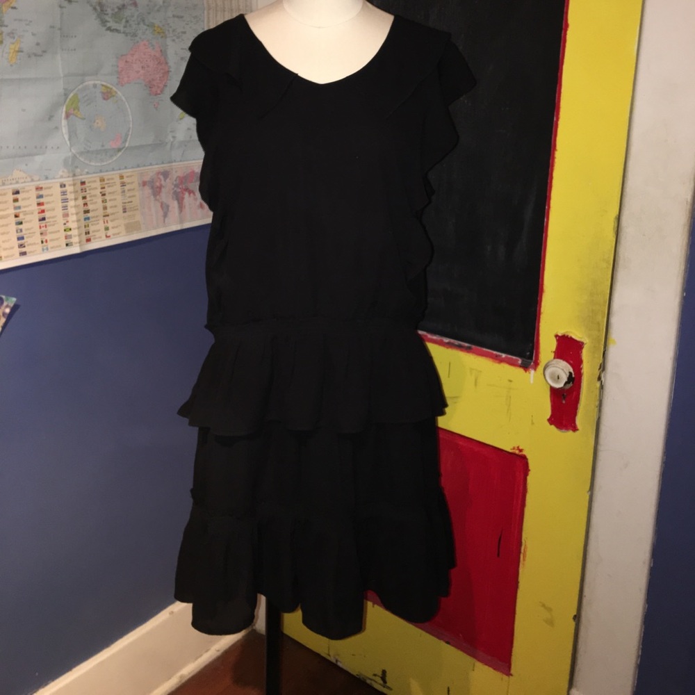 Banana Republic Black Dress with Layered Skirt XL